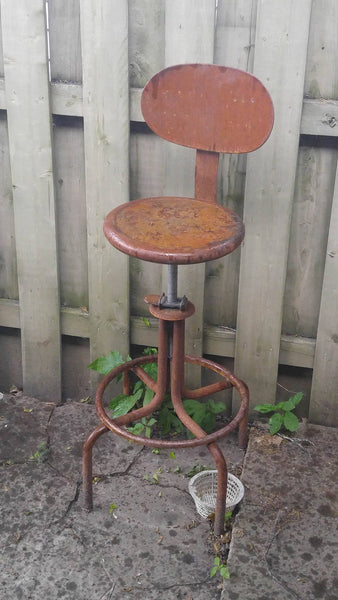 Rusty industrial bench