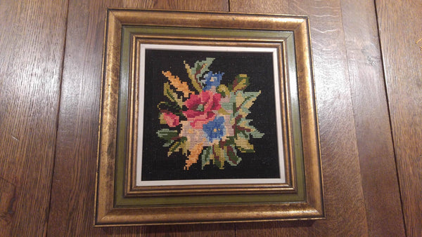 Cross stitch flower frame